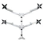 Startech Quad Monitor Desk Mount <30", <10Kg, Full Motion, H/Adj, Vesa, Silver, 10Yr