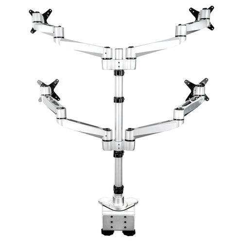 Startech Quad Monitor Desk Mount <30", <10Kg, Full Motion, H/Adj, Vesa, Silver, 10Yr