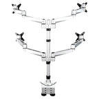 Startech Quad Monitor Desk Mount <30", <10Kg, Full Motion, H/Adj, Vesa, Silver, 10Yr
