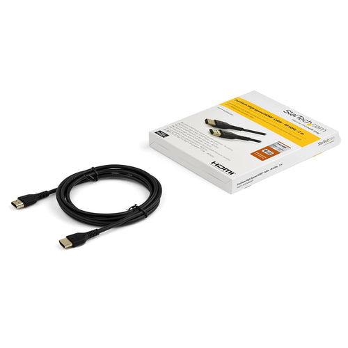 Startech 2M High Speed HDMI 2.0 Cable, M/M, 4K 60Hz, Ethernet, Rugged, Black, Ltw