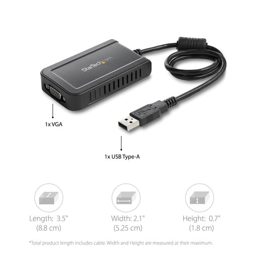 Startech USB To VGA External Video Card Multi Monitor Adapter 1920X1200 2Yr