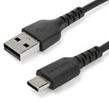 Startech 2M Usb2.0 To Usb-C Cable, Durable, 60W Power Passthrough, Black, M/M, Ltw