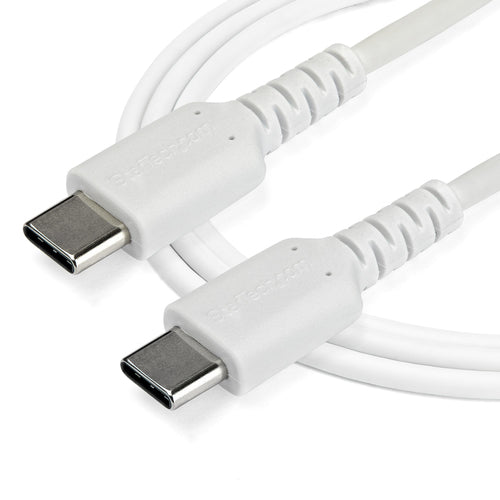 Startech 1M Usb-C 2.0 Cable, Durable, 60W Passthrough, White, Ltw