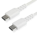 Startech 1M Usb-C 2.0 Cable, Durable, 60W Passthrough, White, Ltw