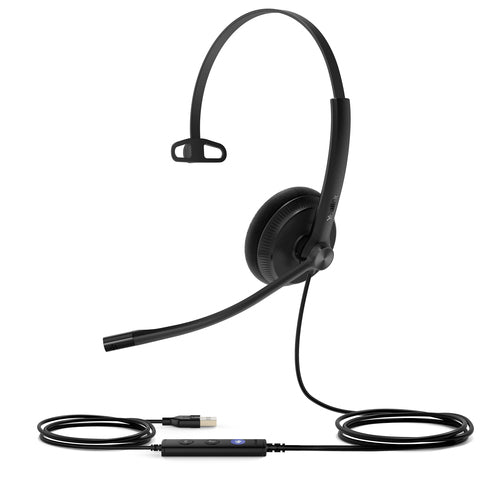 Yealink Wired (Uh34-Lite) Ms Mono Headset, Noise Cancelling Mic, Foam Cushion, Usb-A