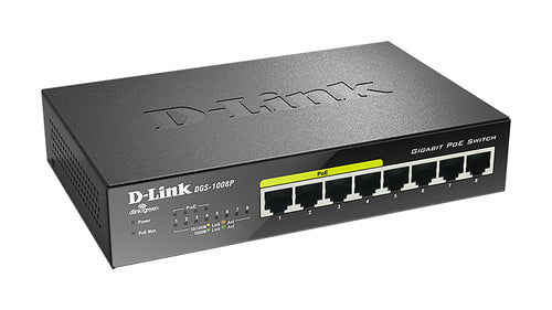 D-Link 8-Port Gigabit POE Unmanaged Switch With 60W POE Budget (Metal Housing)
