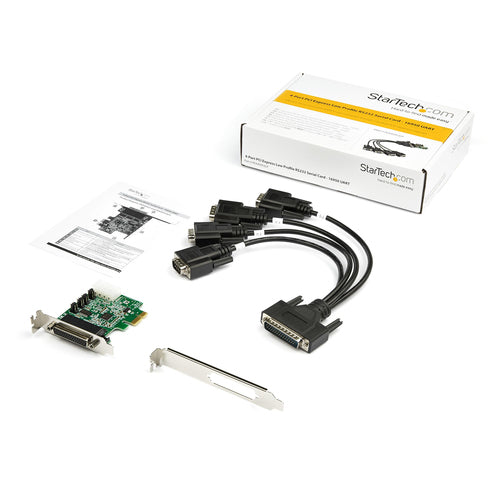 Startech 4 Port Dsub Pcie Serial Adapter Card, Std Profile, 2Yr