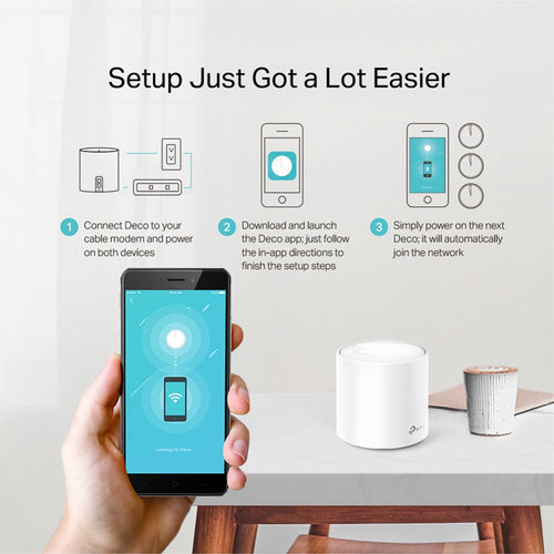 Tp-Link Deco Ax1800 Mesh Wi-Fi 6 Dual-Band System, Gbe(2) 3-Pack, 3Yr