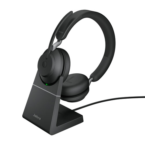 Jabra Wireless Evolve2 65 Uc Stereo Bluetooth Headset W/Charging Stand+Link 380C Bt,Usb-C