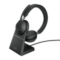 Jabra Wireless Evolve2 65 Uc Stereo Bluetooth Headset W/Charging Stand+Link 380C Bt,Usb-C
