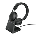 Jabra Wireless Evolve2 65 UC Stereo Bluetooth Headset W/Charging Stand+Link 380C Bt, USB-C
