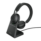 Jabra Wireless Evolve2 65 MS Stereo Bluetooth Headset W/Charging Stand+Link 380A Bt, USB-A