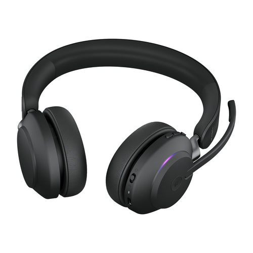 Jabra Wireless Evolve2 65 Ms Stereo Bluetooth Headset W/Charging Stand+Link 380A Bt,Usb-A