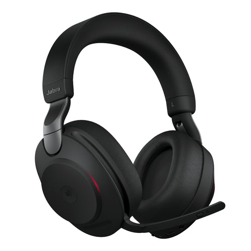 Jabra Wireless Evolve2 85 Ms Stereo Bluetooth Anc Headset W/Charging Stand + Link 390C Bt