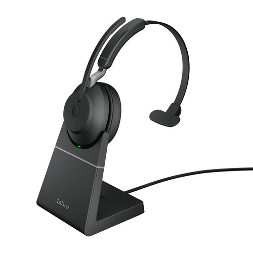 Jabra Wireless Evolve2 65 Uc Mono Bluetooth Headset W/Charging Stand + Link 390A Bt,Usb-A