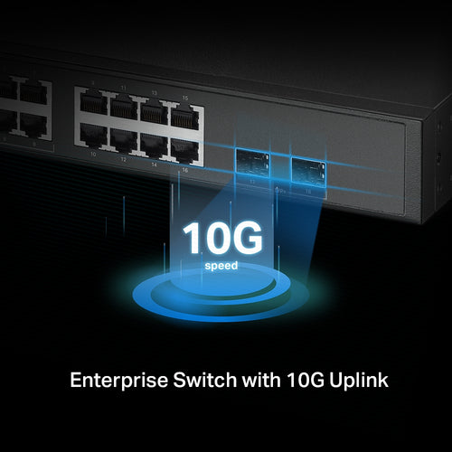Tp-Link Omada 16-Port Managed L2+ Rack Switch, 2.5G Poe+(8), 10G Sfp+(2), 240W, 5Yr