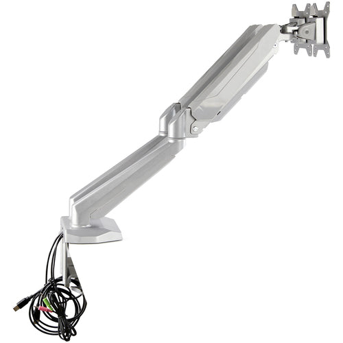Startech Dual Monitor Desk Mount <32", <8Kg, Full Motion, Vesa, Silver, Usb, Audio, 2Yr