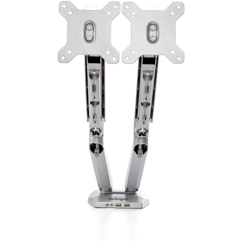 Startech Dual Monitor Desk Mount <32", <8Kg, Full Motion, Vesa, Silver, Usb, Audio, 2Yr