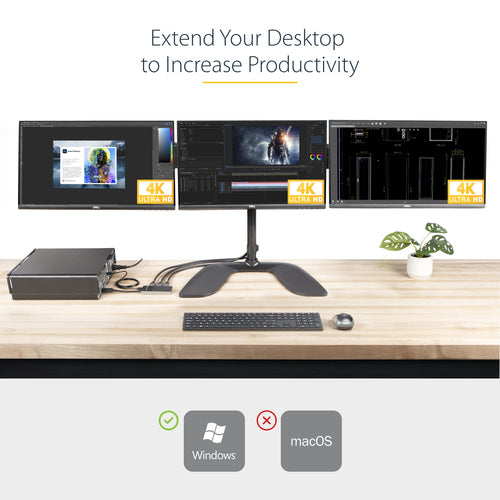 Startech Dp To 3X Dp Adapter, 4K, 3Yr