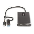 Startech Usb-C To Dual-Hdmi Adapter - Usb-C Or A To 2X HDMI - 4K 60Hz - 100W Power Deliver