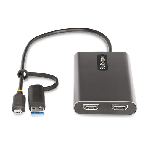 Startech Usb-C To Dual-Hdmi Adapter - Usb-C Or A To 2X HDMI - 4K 60Hz - 100W Power Deliver