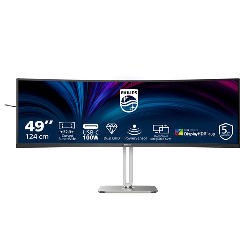 Philips 49" (32:9) Curve Monitor, 5K Va, Hdmi(2), Dp, Usb(4), Usb-C, Lan, Kvm, 4Yr