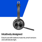 HP Poly Voyager Focus 2 Uc Stereo Headset Anc Bt700 Usb-C Dongle Pc/Mob Incl Usb-A Adaptor