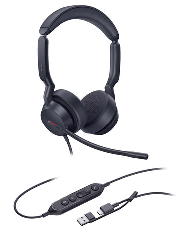 Yealink Wired (Uh44) Uc Stereoheadset,Noise Cancelling Mic, USB C Native, C To A Adapter