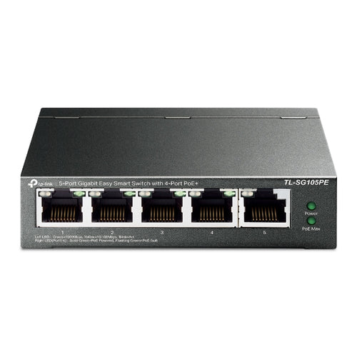 Tp-Link 5-Port Easy Smart Gigabit Switch, Poe+(4), 65W, Metal Case, 5Yr