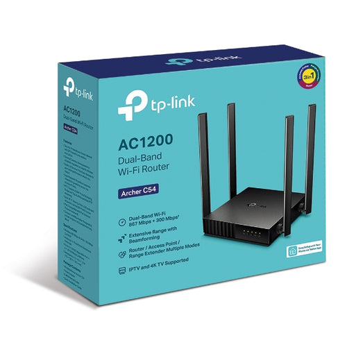 Tp-Link Archer Ac1200 Dual-Band Router, Mu-Mimo, 10/100 Lan(4), WAN (1), 3Yr