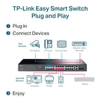 Tp-Link 28-Port Easy Smart Gigabit Switch, Poe+(24), Sfp(2), 250W, Metal Case, 5Yr