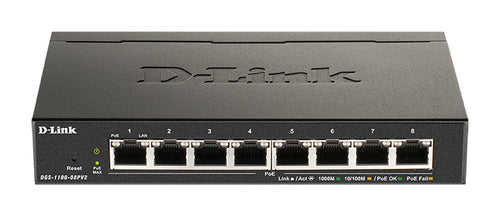 D-Link 8-Port Gigabit Smart Managed Switch With 8 Poe+ Ports (64W)