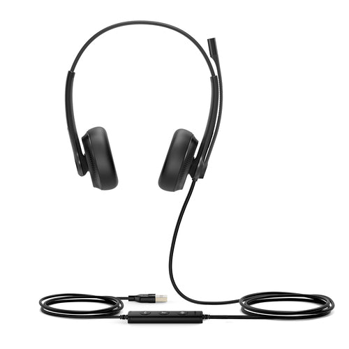 Yealink Wired (Uh34) Uc Stereo Headset,Noise Cancelling Mic,Leather Cushion,Usb-A