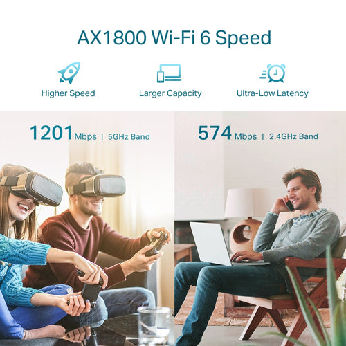 Tp-Link Ax1800 Wi-Fi 6 Range Extender, Easymesh, Gbe(1), Ant(2), 3Yr