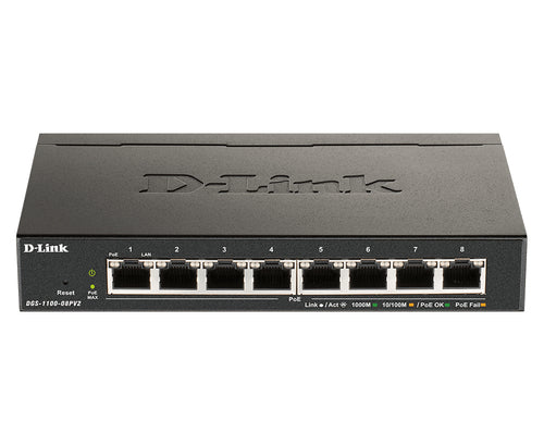 D-Link 8-Port Gigabit Smart Managed Switch With 8 Poe+ Ports (64W)