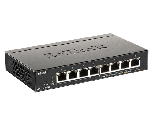 D-Link 8-Port Gigabit Smart Managed Switch With 8 Poe+ Ports (64W)