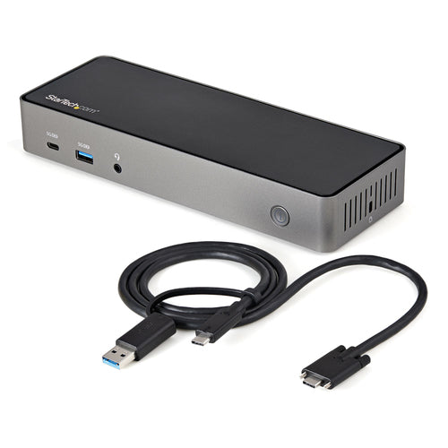 Startech Usb-C(Tb3), Usb-A Hybrid 4K Dock, Triple Displ,Hdmi(3),Dp(3),Usb(4),85W,Ac,3Y