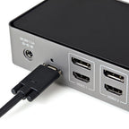 Startech Usb-C(Tb3), Usb-A Hybrid 4K Dock, Triple Displ,Hdmi(3),Dp(3),Usb(4),85W,Ac,3Y