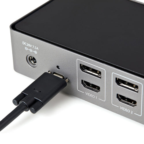 Startech Usb-C(Tb3), Usb-A Hybrid 4K Dock, Triple Displ,Hdmi(3),Dp(3),Usb(4),85W,Ac,3Y