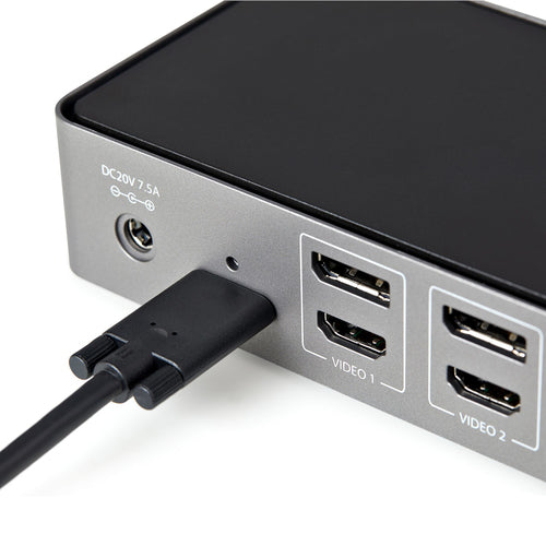 Startech Usb-C(Tb3), Usb-A Hybrid 4K Dock, Triple Displ,Hdmi(3),Dp(3),Usb(4),85W,Ac,3Y