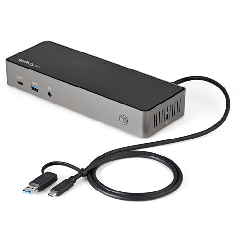 Startech Usb-C(Tb3), Usb-A Hybrid 4K Dock, Triple Displ,Hdmi(3),Dp(3),Usb(4),85W,Ac,3Y