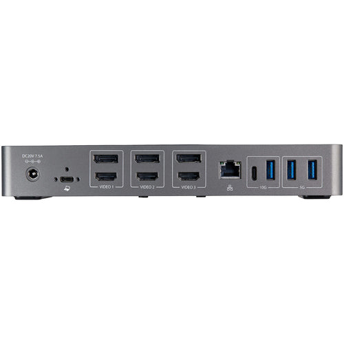 Startech Usb-C(Tb3), Usb-A Hybrid 4K Dock, Triple Displ,Hdmi(3),Dp(3),Usb(4),85W,Ac,3Y