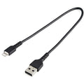 Startech 0.3M Usb-A To Lightning Cable, Rugged, Black, 2Yr