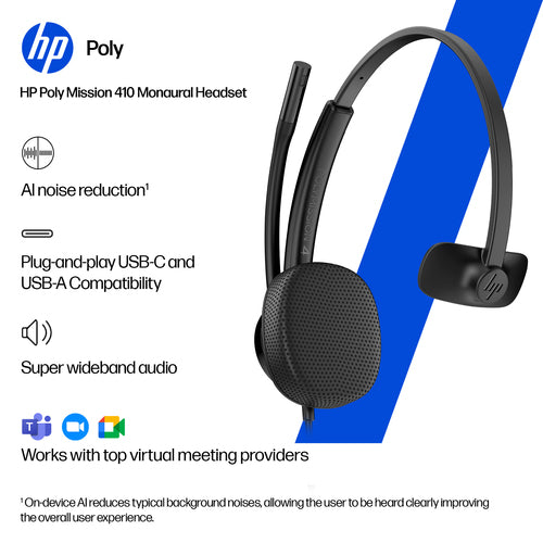 HP Poly Mission 425 Stereo Usbwired Headset