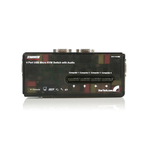 Startech 4 Port USB VGA Kvm Switch Kit With Cables/Audio - Desktop Kvm 2Yr