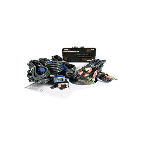 Startech 4 Port USB VGA Kvm Switch Kit With Cables/Audio - Desktop Kvm 2Yr