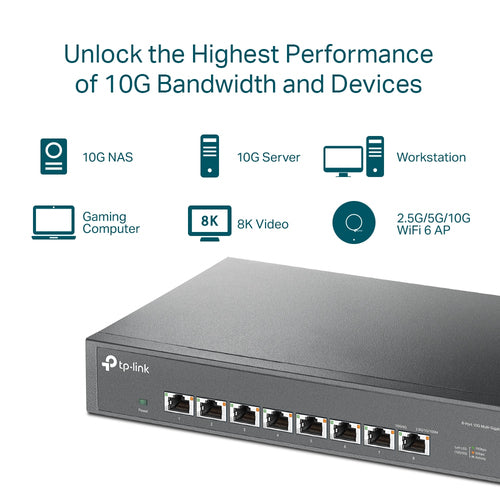 Tp-Link 8-Port Unmanaged 10G Desk/Rackmount Switch, Metal Case, 5Yr