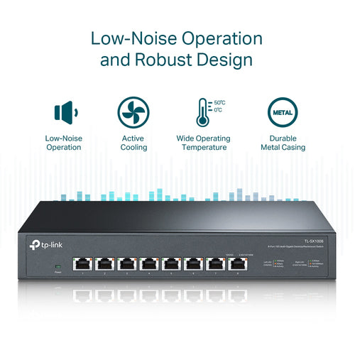 Tp-Link 8-Port Unmanaged 10G Desk/Rackmount Switch, Metal Case, 5Yr
