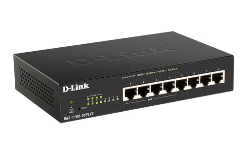 D-Link 8-Port Gigabit Smart Managed Switch With 4 Poe+ Ports (80W)