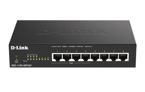 D-Link 8-Port Gigabit Smart Managed Switch With 4 Poe+ Ports (80W)